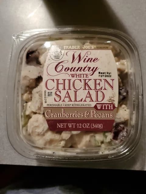 Trader Joe'S Wine Country White Chicken Salad With Cranberries & Peas
