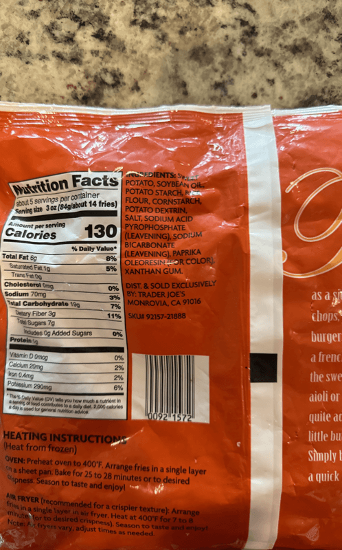 Is it Peanut Free? Trader Joe's Sweet Potato Frites