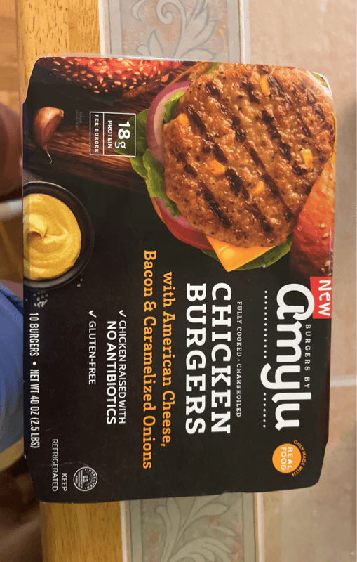 Amylu Fully Cooked Charbroiled Chicken Burgers
