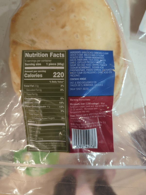 Trader Joe'S Garlic Indian Style Flatbread