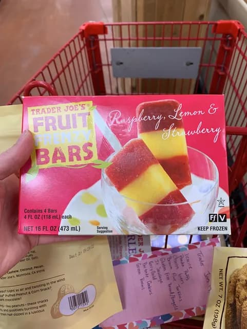 Is it Mustard Free? Trader Joe's Fruit Frenzy Bars Raspberry, Lemon & Strawberry