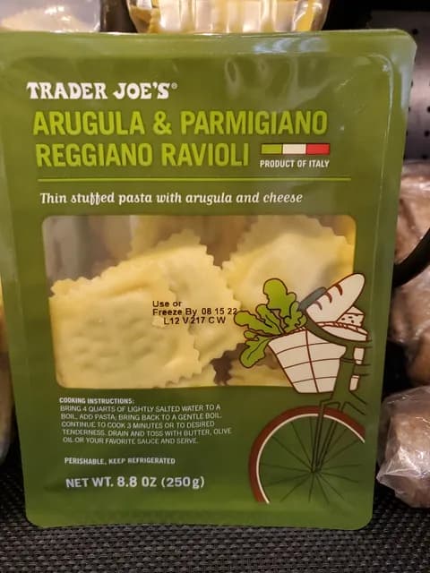 Trader Joe's Arugula & Parmigiano Reggiano Ravioli Pasta