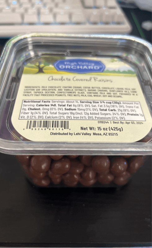 High Valley Orchard Chocolate Covered Raisins