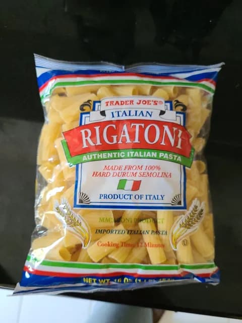 Trader Joe's Italian Rigatoni Pasta