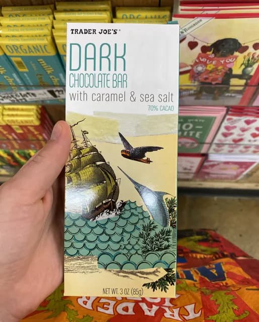 Trader Joe'S Dark Chocolate Bar With Caramel & Sea Salt
