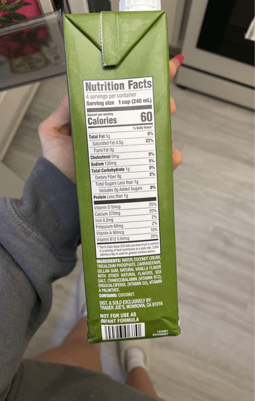Trader Joe'S Unsweetened Non-Dairy Coconut Beverage