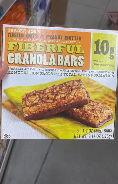 Is it Milk Free? Trader Joe's Rolled Oats & Peanut Butter Fiberful Granola Bars