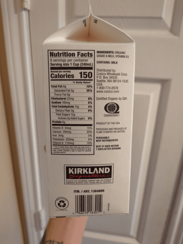 Kirkland Signature Organic Whole Milk
