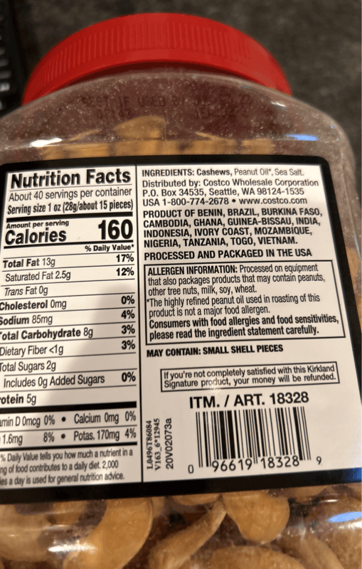 Kirkland Signature Whole Fancy Cashews