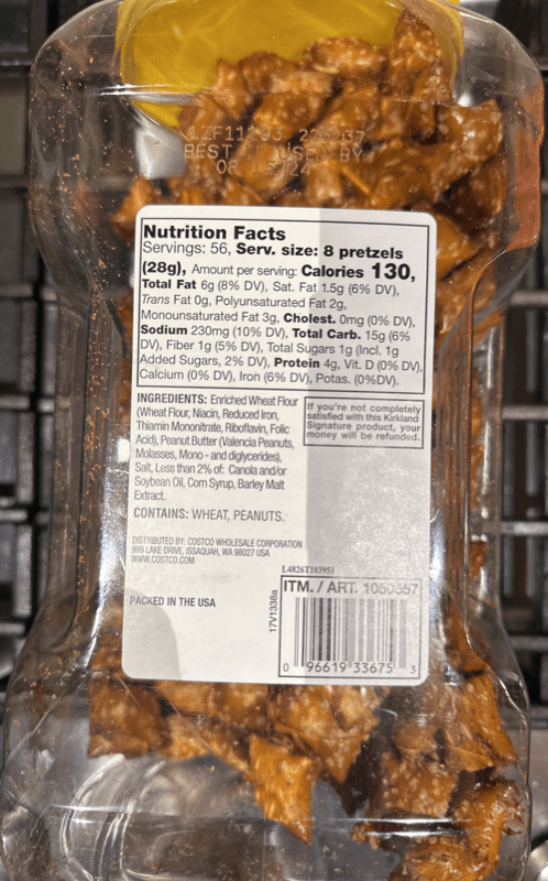 Kirkland Signature Valencia Peanut Butter Filled Pretzel Nuggets