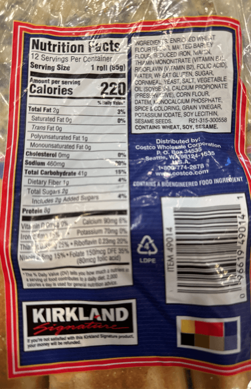 Kirkland Signature Sandwich Rolls