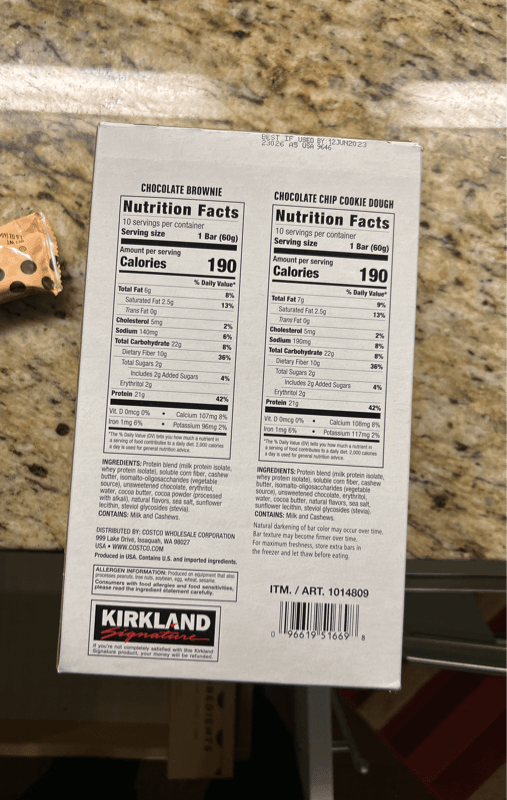 Kirkland Signature Protein Bar Variety