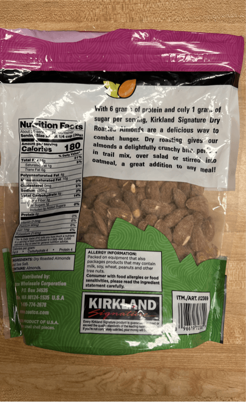 Kirkland Signature Dry Roasted Almonds