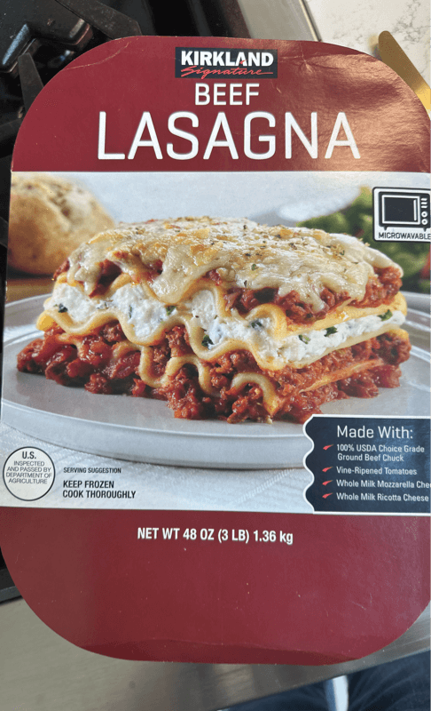 Kirkland Signature Beef Lasagna