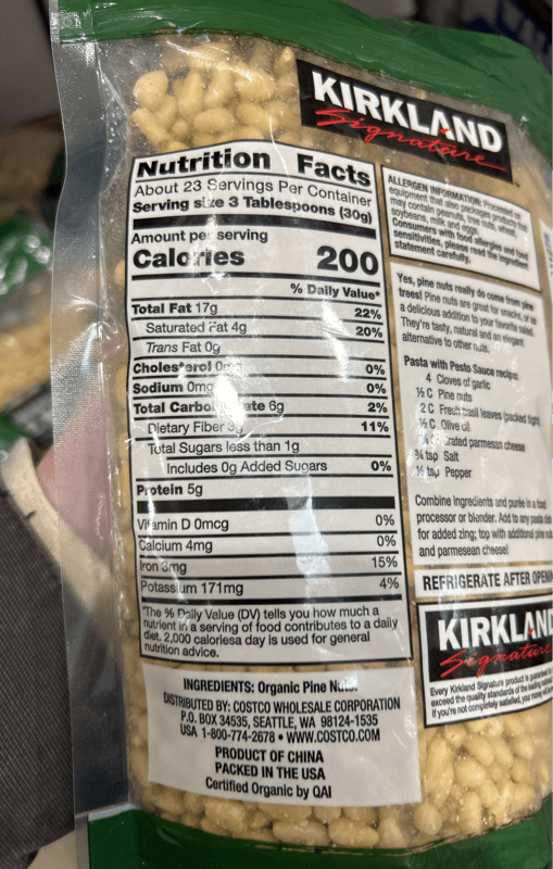 Kirkland Signature Organic Pine Nuts