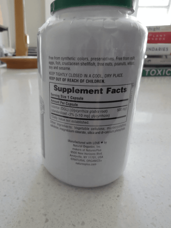 Naturesplus Herbal Actives Licorice (Dgl)/<2% Glycyrrhizin Standard Botanical Supplement 60 Capsule