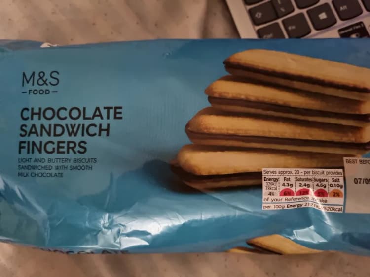 M&S Food Chocolate Sandwich Fingers