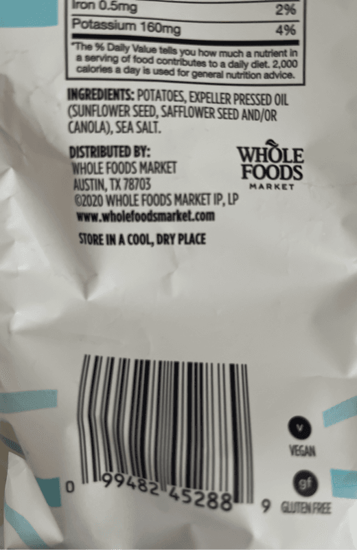 365 Whole Foods Market Sea Salt Potato Chips