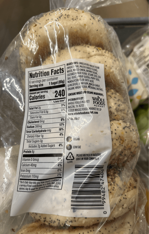 365  Whole Foods Market Everything Bagels, 6 Bagels