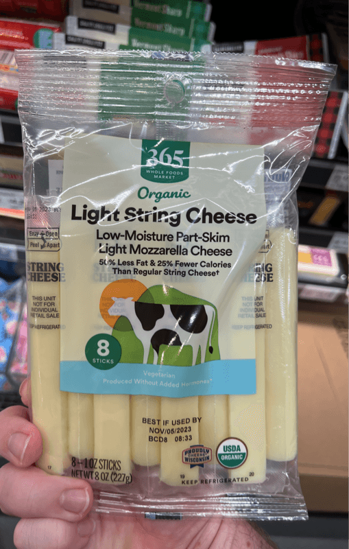 365 Whole Foods Market Organic Light String Cheese