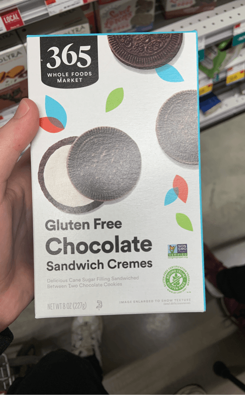 365 Whole Foods Market Gluten Free Chocolate Sandwich Cremes Cookies