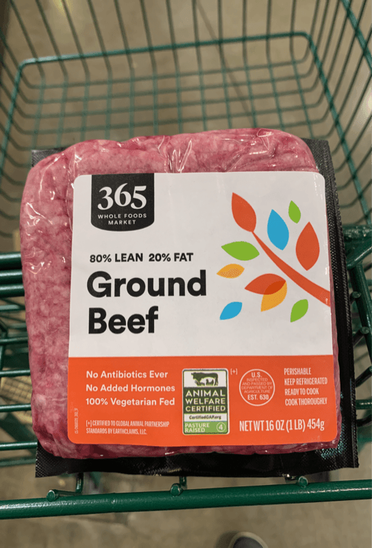 365 Whole Foods Market Ground Beef 80% Lean 20% Fat