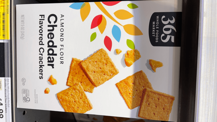 365 Whole Foods Market Almond Flour Cheddar Flavored Crackers