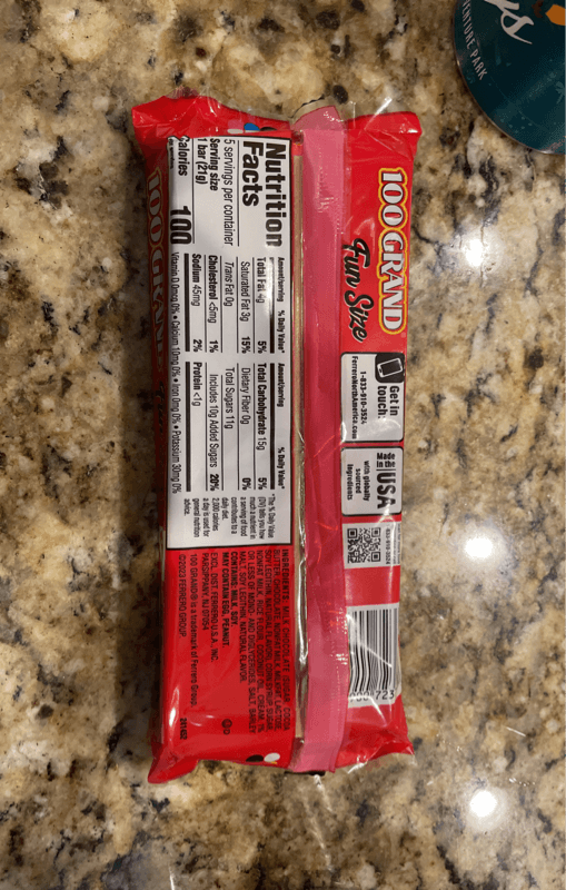 100 Grand Fun Size Candy Bar