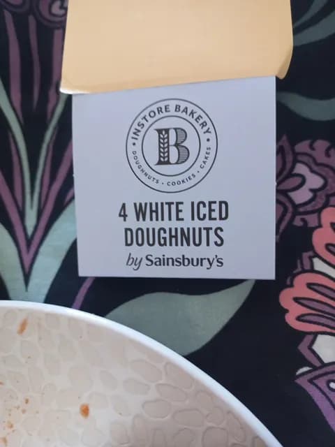 Sainsbury’S B Instore Bakery 4 White Iced Doughnuts