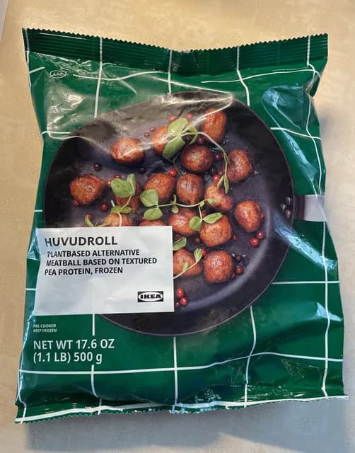 Ikea Huvudroll Plantbased Alternative Meatball Based On Textured Pea Protein