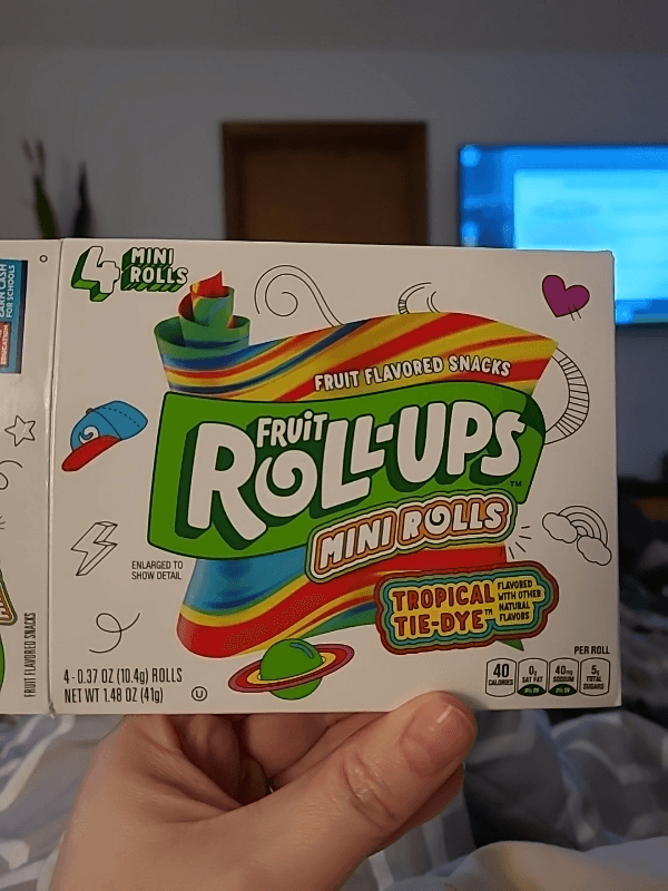 Fruit Roll-Ups Tropical Tie-Dye Mini Rolls Fruit Flavored Snacks