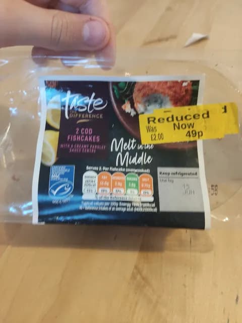 Taste The Difference Melt In The Middle 2 Cod Fishcakes