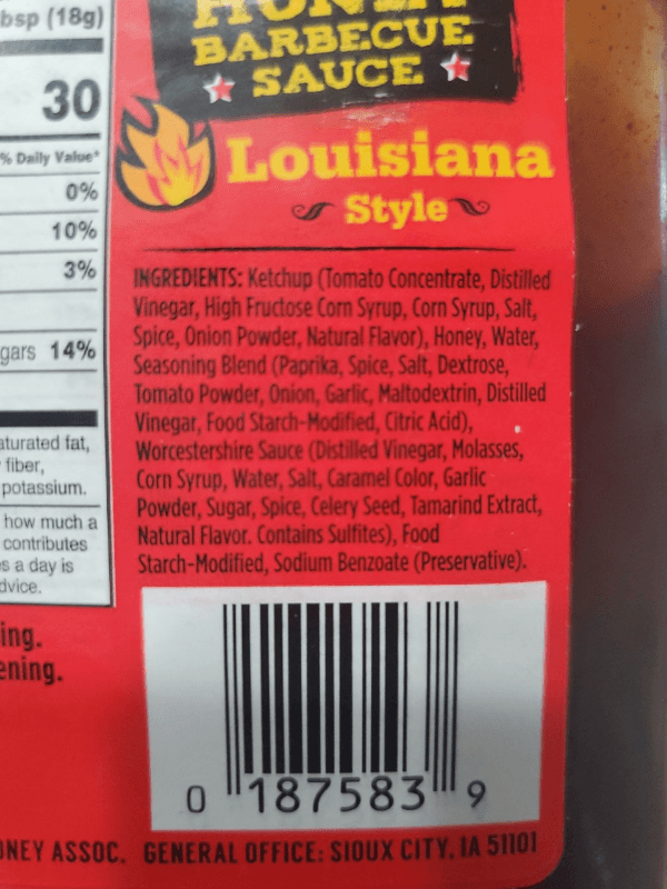 Sue Bee Honey Barbecue Sauce Louisiana Style