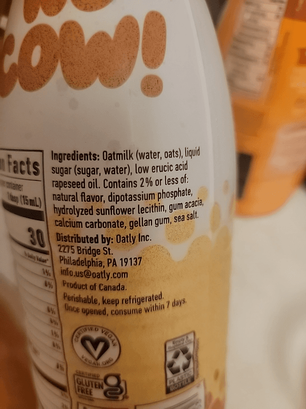 Oatly! The Original Sweet & Creamy Oatmilk Creamer