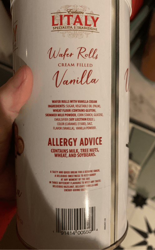 Litaly Vanilla Cream Filled Wafer Rolls