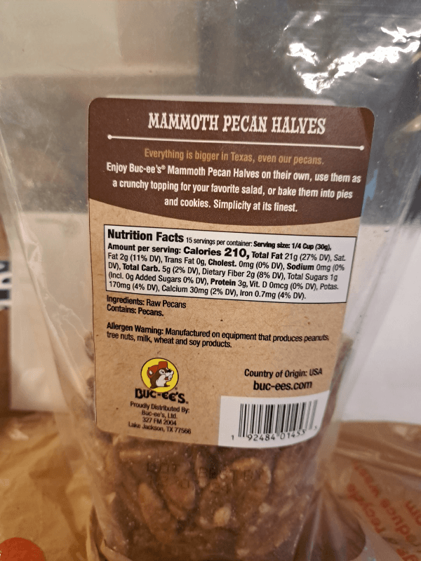 Buc-Ee'S Mammoth Pecan Halves