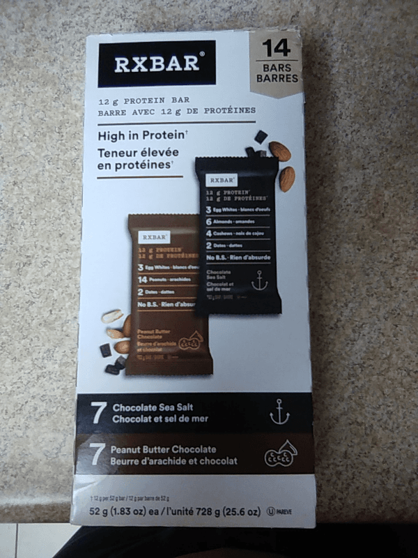 Rxbar Chocolate Sea Salt And Peanut Butter Chocolate Protein Bar