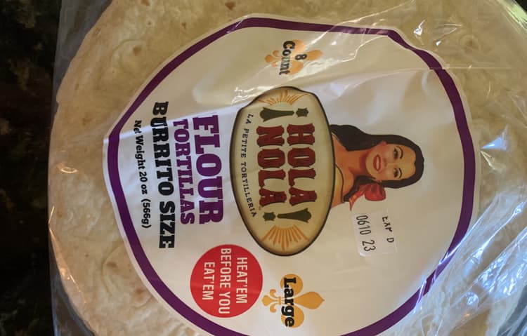 Hola Nola Flour Tortillas Burrito Size Large