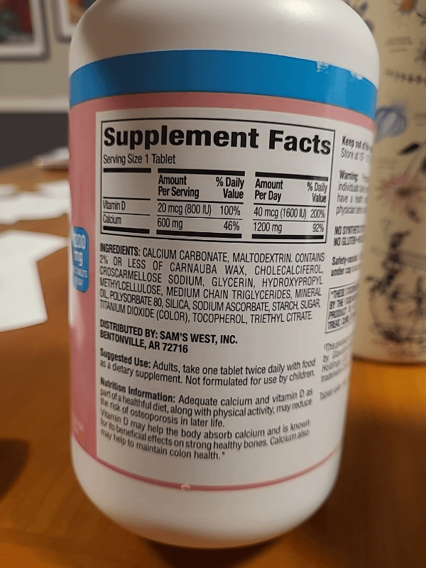 Member'S Mark Calcium With Vitamin D