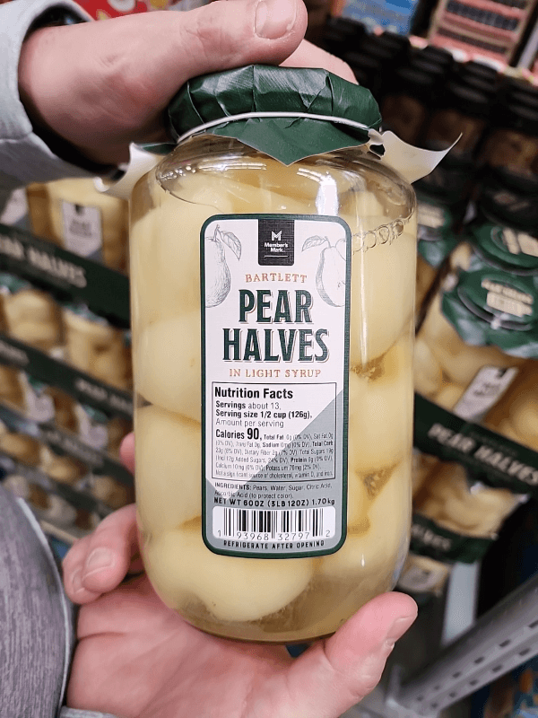 Member'S Mark Bartlett Pear Halves In Light Syrup
