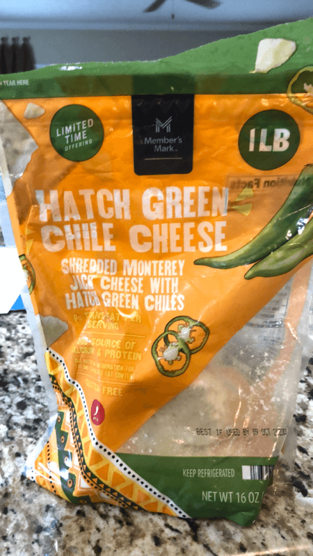 Member'S Mark Hatch Green Chili Cheese Shredded Monterey Jack Cheese With Hatch Green Chiles