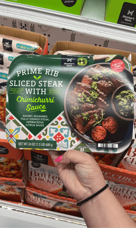 Member'S Mark Prime Rib Sliced Steak With Chimichurri Sauce