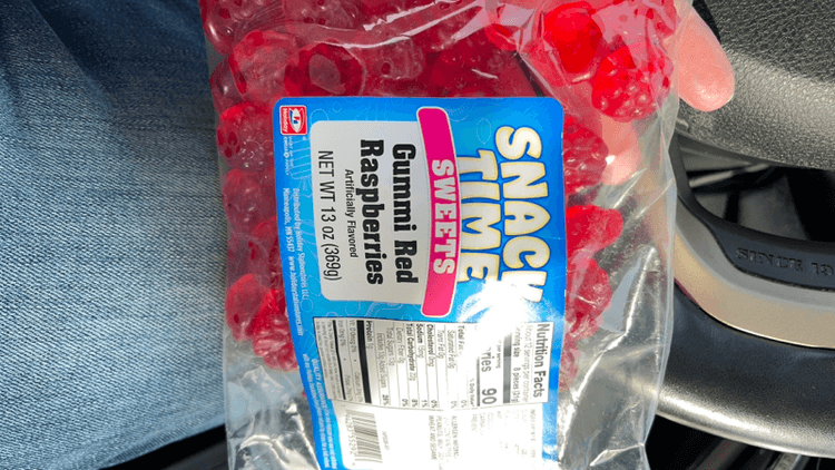 Holiday Snack Time Sweets Gummi Red Raspberries