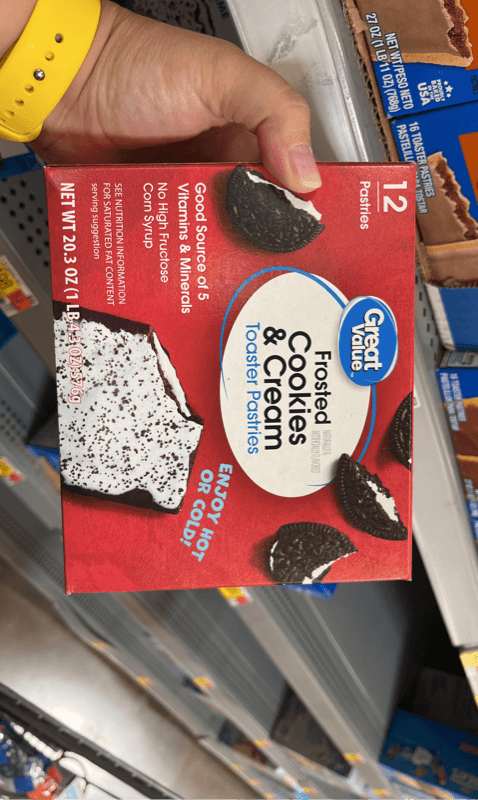 Great Value Frosted Cookies & Cream Toaster Pastries