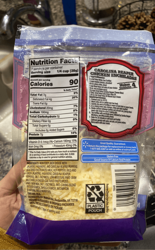Great Value Carolina Reaper Blend Shredded Cheese