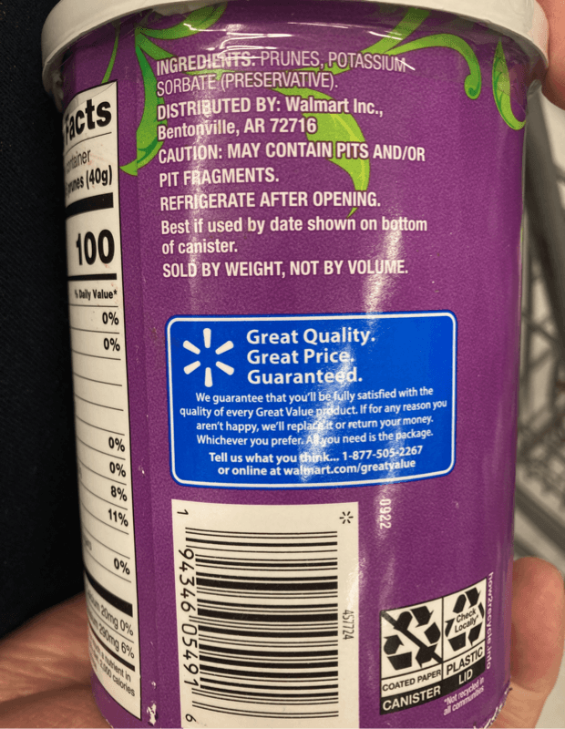 Great Value Pitted Prunes