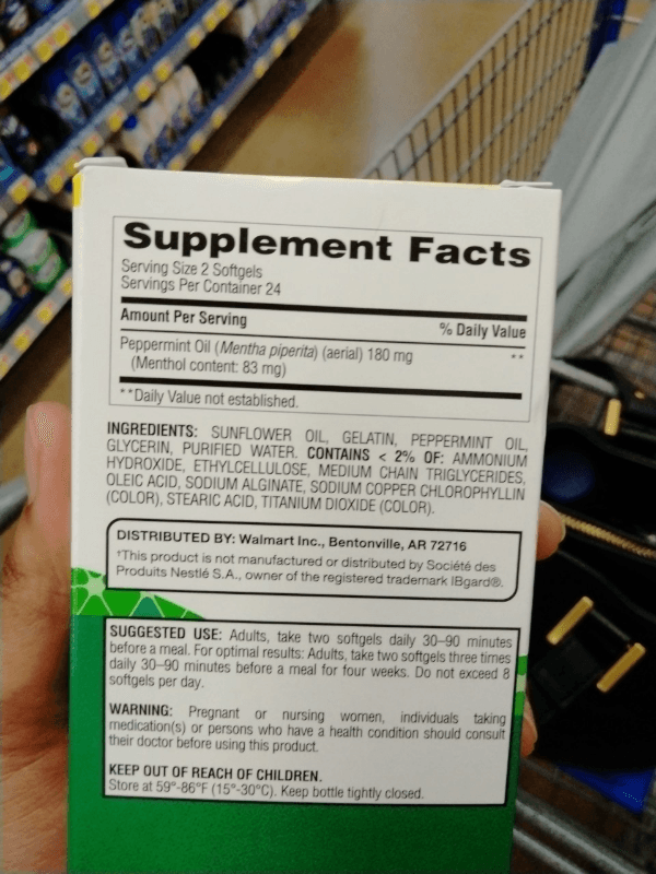 Equate Intestinal Comfort Purified Peppermint Oil, 48 Softgels