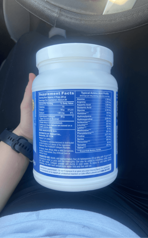 Equate Grassfed Collagen Peptides Type 1 & 3 Unflavored Powder