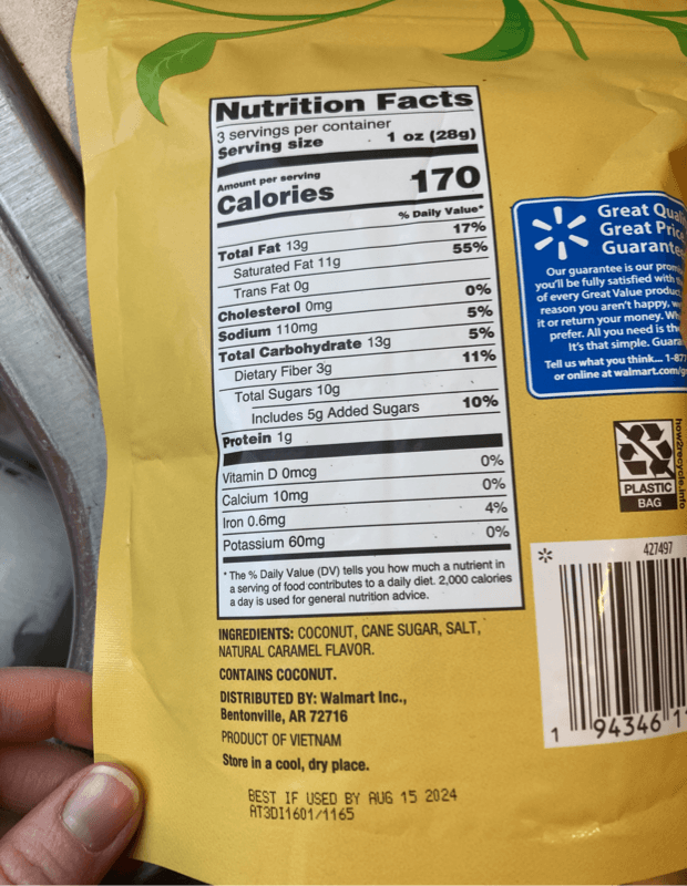 Great Value Toasted Coconut Caramel Chips