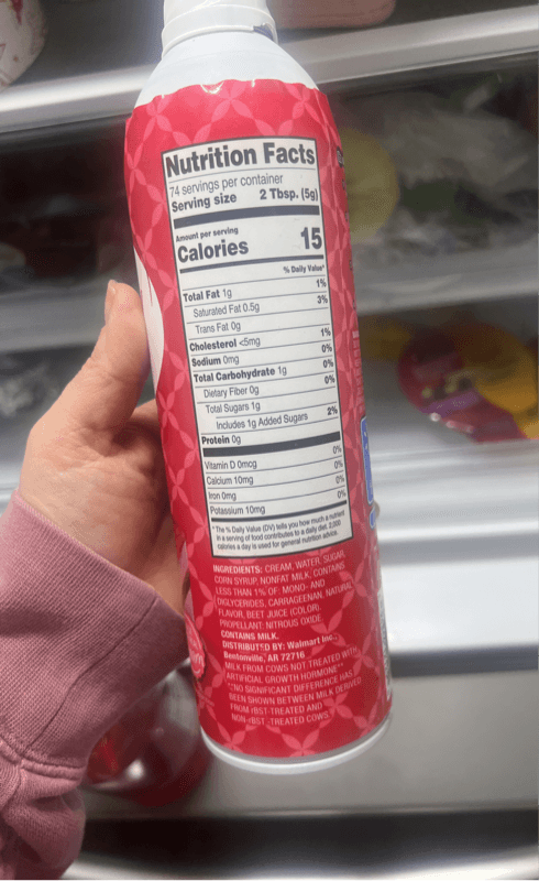 Great Value Strawberry Flavored With Other Natural Flavors Dairy Whipped Topping